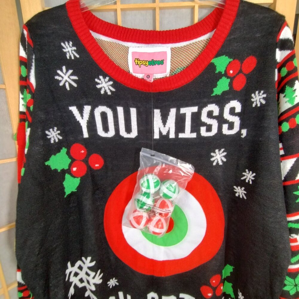 Tipsy Elves Drinking Games Target Christmas Sweater Size XL NWT - Picture 2 of 10